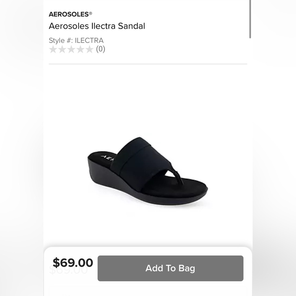 Aerosoles Ilectra Sandals – Black, Size 8M (New in Box)